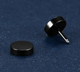 Men, Women 8MM Stainless Steel Barbell Stud Earrings, Ear Piercing Plugs Tunnel Punk Style (Black) pattanaustralia