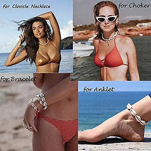 Believe London Natural Shell Necklace, Bracelet, Anklet Choker Seashell Women Statement Adjustable Beads Wakiki Beach Sea Shell Pendant pattanaustralia