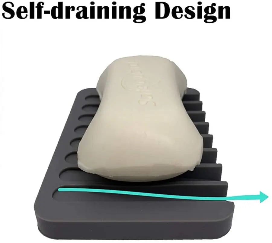 3 Pcs Soap Dish Holder -Silicone Rubber Drainer for Bar Soap, Sponge Scrubber, Bathroom, Kitchen Pattan Australia