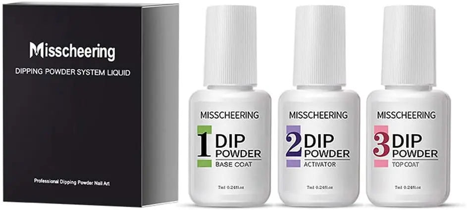 Adaskala 3-in-1 Dip Powder Nail Liquid Set Glue Kit Including Base Coat, Top Coat, Activator Nail Tools pattanaustralia