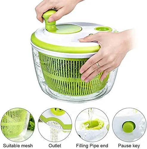 Salad Spinner Large Multifunctional 4.5 Quart Design BPA Free, Manual, Crank Handle & Locking Fruits and Vegetables Dryer Pattan Australia
