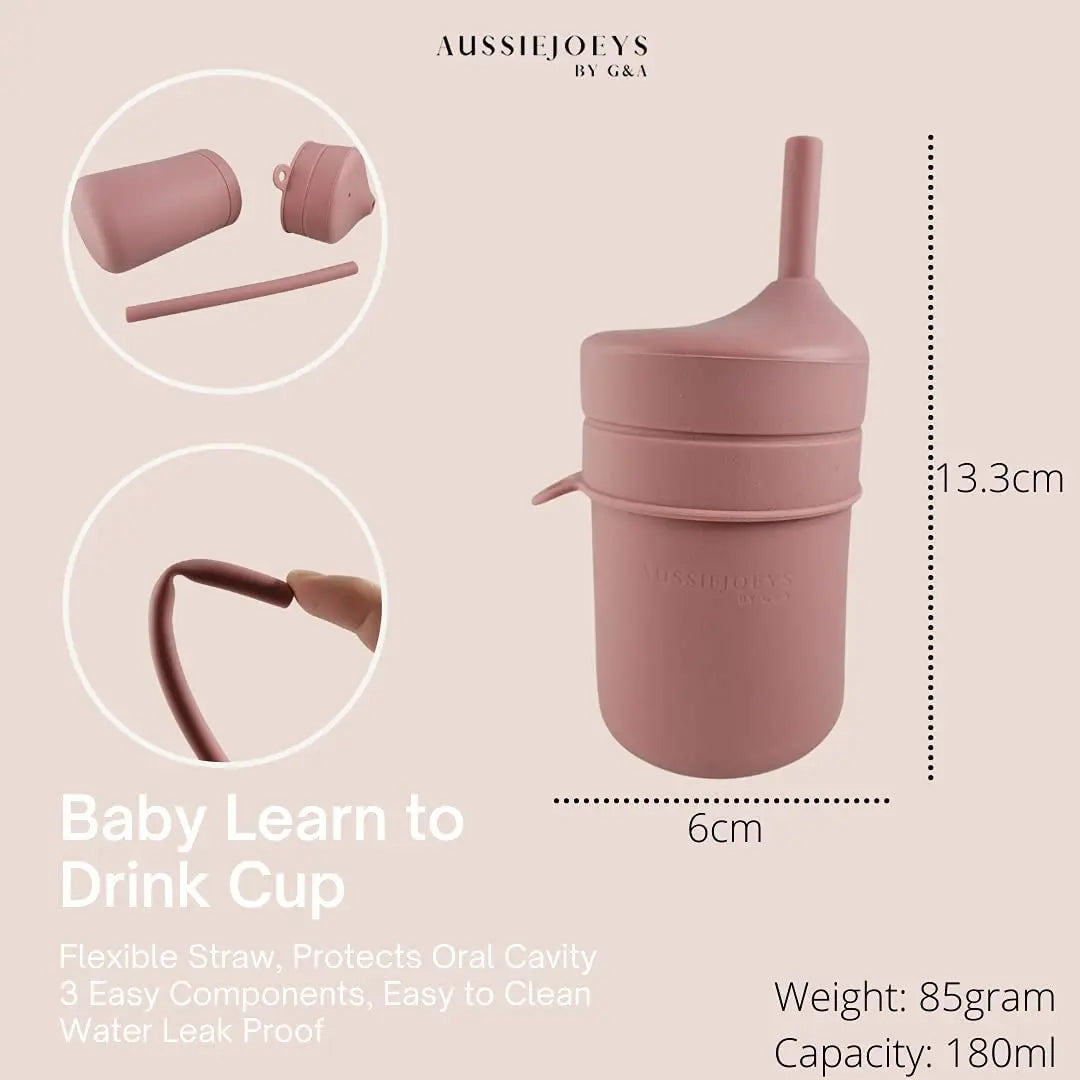 5PC Baby Feeding Set Silicone Divided Suction Plate, Spoon and Fork Cultery Pattan Australia