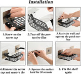 Bathroom Shelf, Wall Mounted Storage Shelves, Shower Caddy Shelf, Kitchen Spice Rack, No Drilling, Space Aluminum Rustproof - 2 Pack