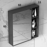 Space Aluminum Mirror Cabinet Wall-Mounted Storage Cabinet Separate Bathroom Mirror Cabinet Bathroom Mirror Makeup Mirror Box