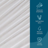 Premium Rayon from Bamboo Jersey Mattress Protector - Ultra Soft - Waterproof - Queen, White