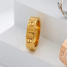 Load image into Gallery viewer, Love Rings for Women Band Rings Gold 18K Titanium Steel Wedding Ring Jewelry Anniversary Birthday Gifts for Women Men Girls Boys
