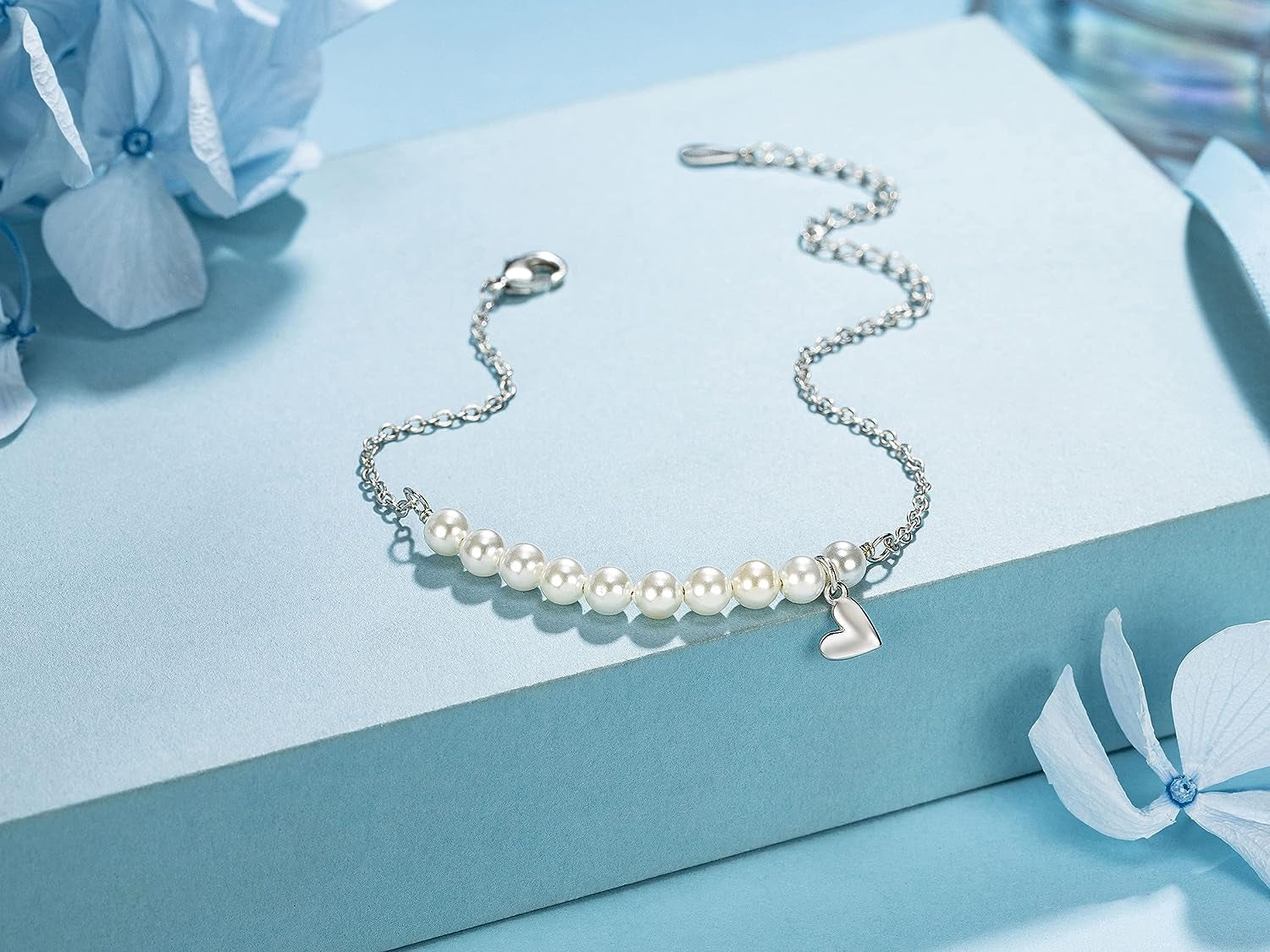 10 Year Old Gifts for Girls - Sweet Pearl Bracelet Gifts for 10 Year Olds Girls, Adjustable Pearl Bracelet, Presents for 10 Year Old Little Girls