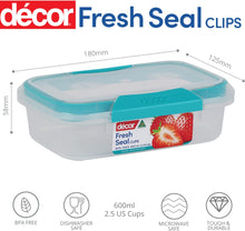 Load image into Gallery viewer, Décor 231800-006 Match-Ups Clips | Food Storage Pantry Container | Ideal for Meal Prep | BPA Free | Dishwasher, Freezer &amp; Microwave Safe, Blue, 600Ml
