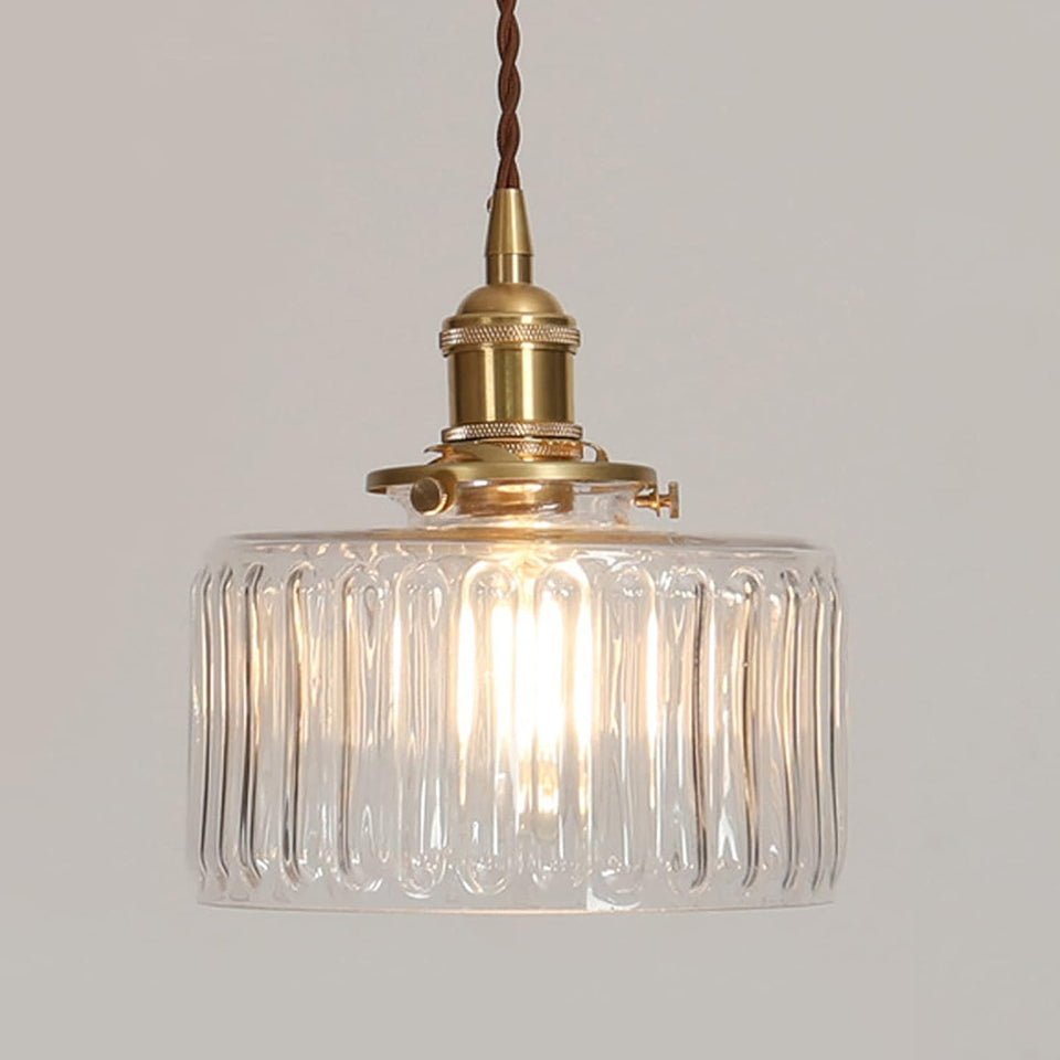 Modern LED Pendant Lighting Decoration Creative Chandeliers Ceiling Lights Living Room Bedroom Bedside Lamp Glass Lampshade Brass Lamp Socket Hanging Lights 1×E27 Ø17CM