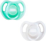 Ultra-Light Silicone Soother, Symmetrical Orthodontic Design, Bpa-Free, One-Piece Design, 0-6 Months, Pack of 2 Dummies, Assorted Colours, Colours & Designs May Vary