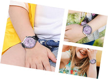 Load image into Gallery viewer, 2Pcs Fashion Leather Gift Birthday Pink for Bands Kids with Device Time Unicorn Pattern Wrist Cartoon Watch Children
