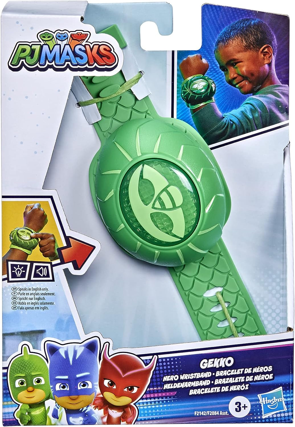 PJ Masks Gekko Power Wristband Preschool Toy, Costume Wearable with Lights and Sounds for Kids Ages 3 and Up