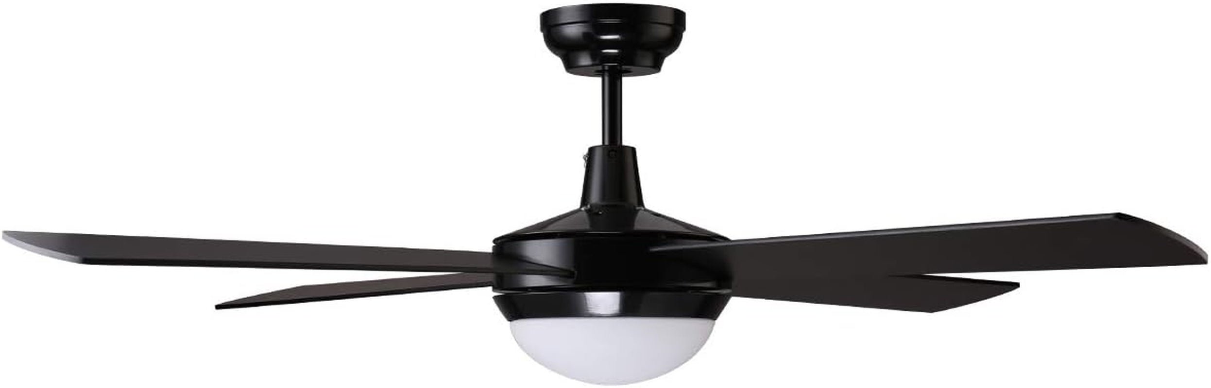 Morden Black Ceiling Fans with LED Light Kit and Remote, DC Motor 4 Reversible Blades 6 Speed, SAA Certificate- 52" (1320Mm)