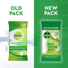 Load image into Gallery viewer, Multi Purpose Antibacterial Disinfectant Surface Cleaning Wipes Crisp Apple, 480S (4 X 120 Pack)
