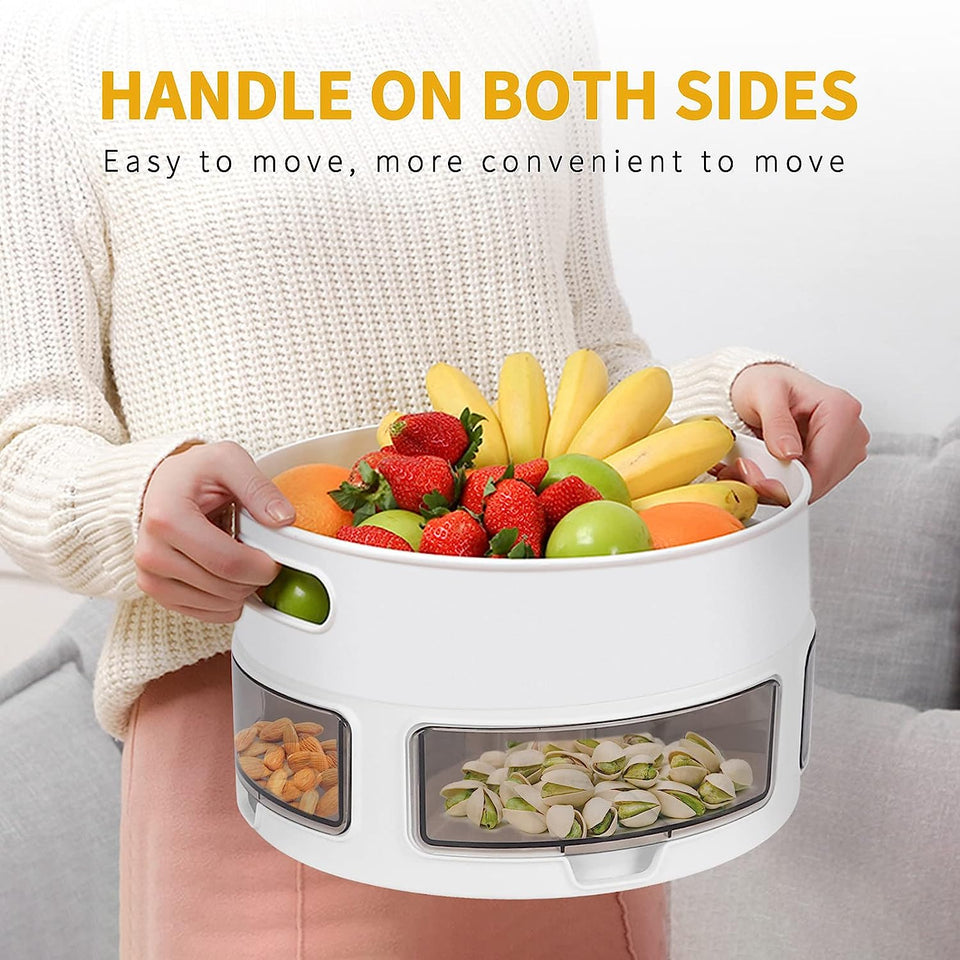 Lazy Susan Organizer, 9.4 Inch Turntable Cabinet Organizer Rotating Spice Rack Kitchen Storage Cosmetic Makeup Organizers for Cabinet Kitchen Pantry Refrigerator Countertop Organization-White