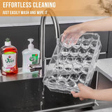 Clear Egg Holder for Refrigerator - Stackable Egg Storage Container with Lid for Fridge Storage, Pantry Organiser, Kitchen Storage & Organisation (24 Eggs)