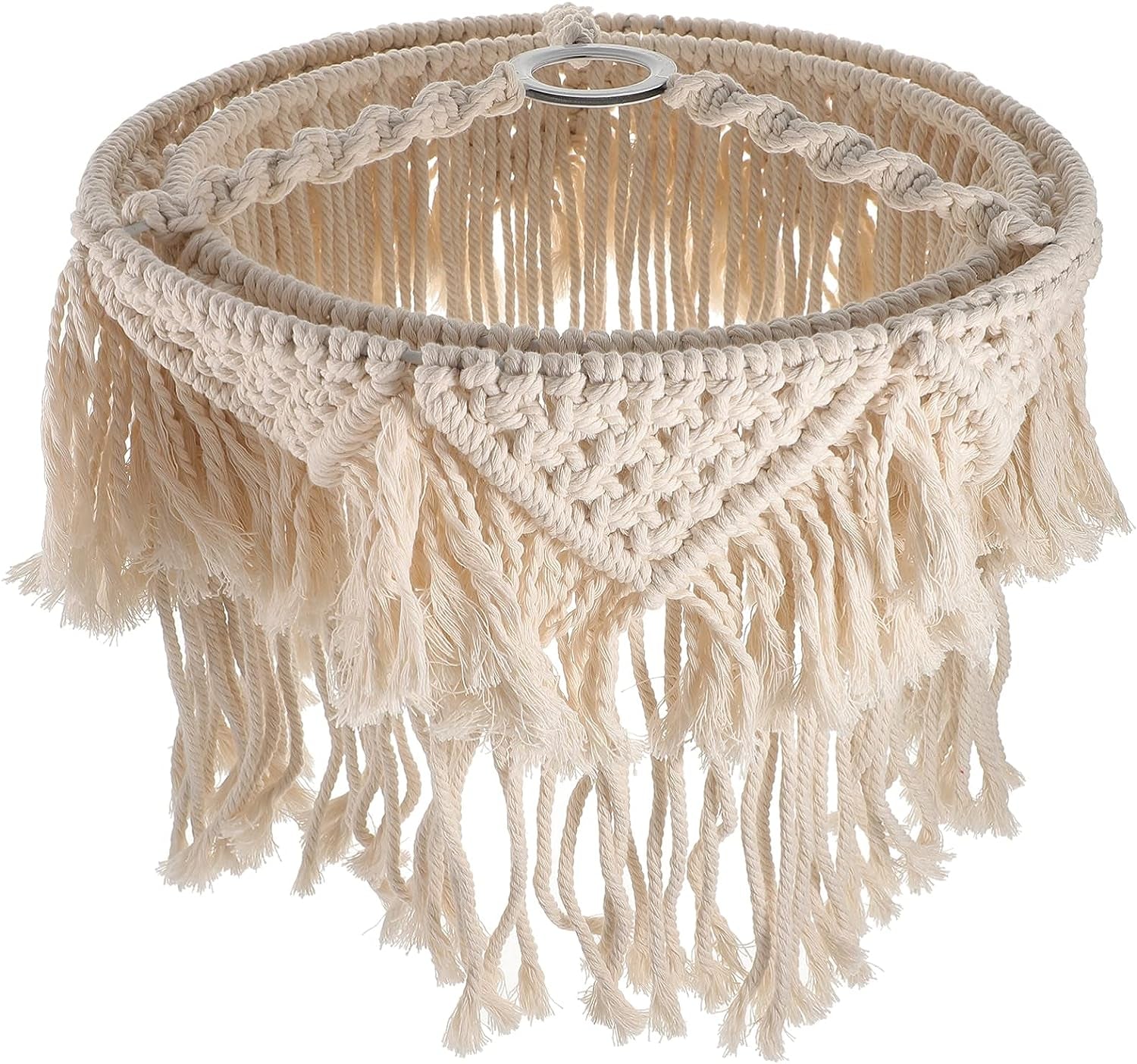 Fringe Lamp Shade Macrame Lamp Shade Ceiling Light Shade Hanging Pendant Light Cover Chandelier Shade Woven Lamp Shade