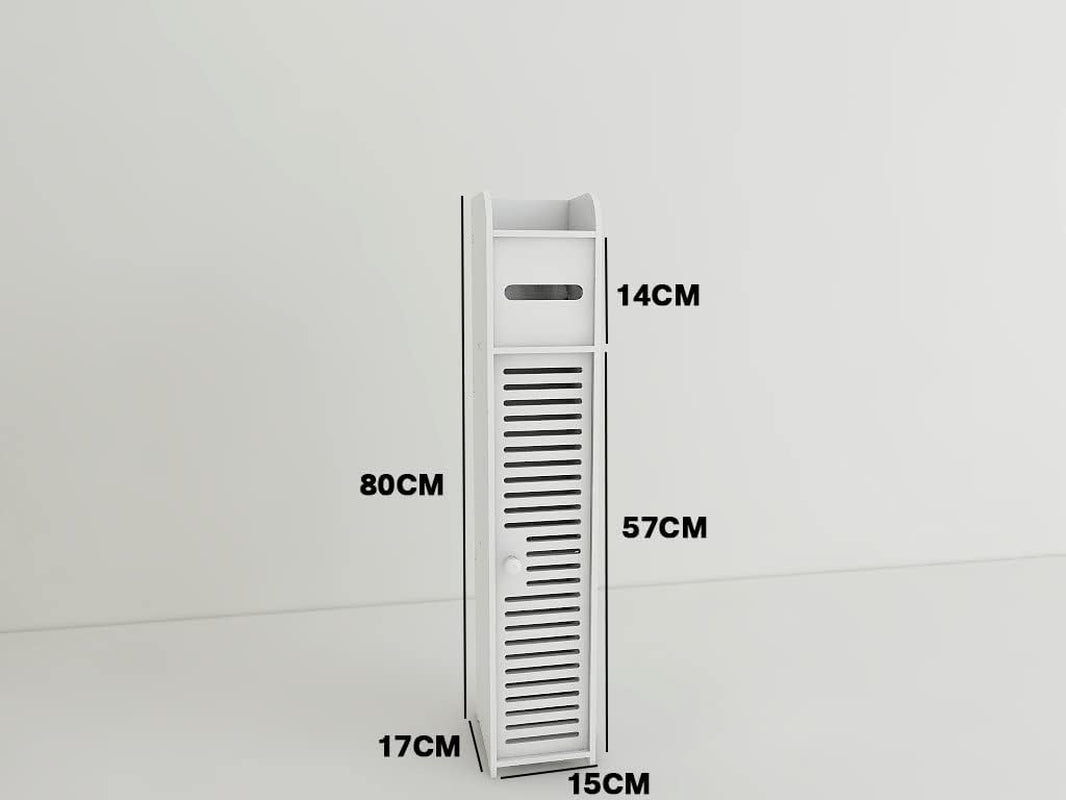 80CM Bathroom Storage Utility Cabinet Stand Tissue Holder White Waterproof
