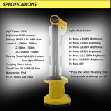 Cordless Work Light,  Rechargeable Work Desk Lamp, 750 Lumen ×2 Foldable Double-Sided Lamp, Can Be Used as Trouble Light, Underhood Light，Outdoor Lights.