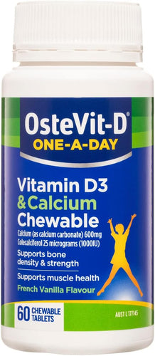 and Calcium One-A-Day Vitamin D3 60 Chewables Tablets