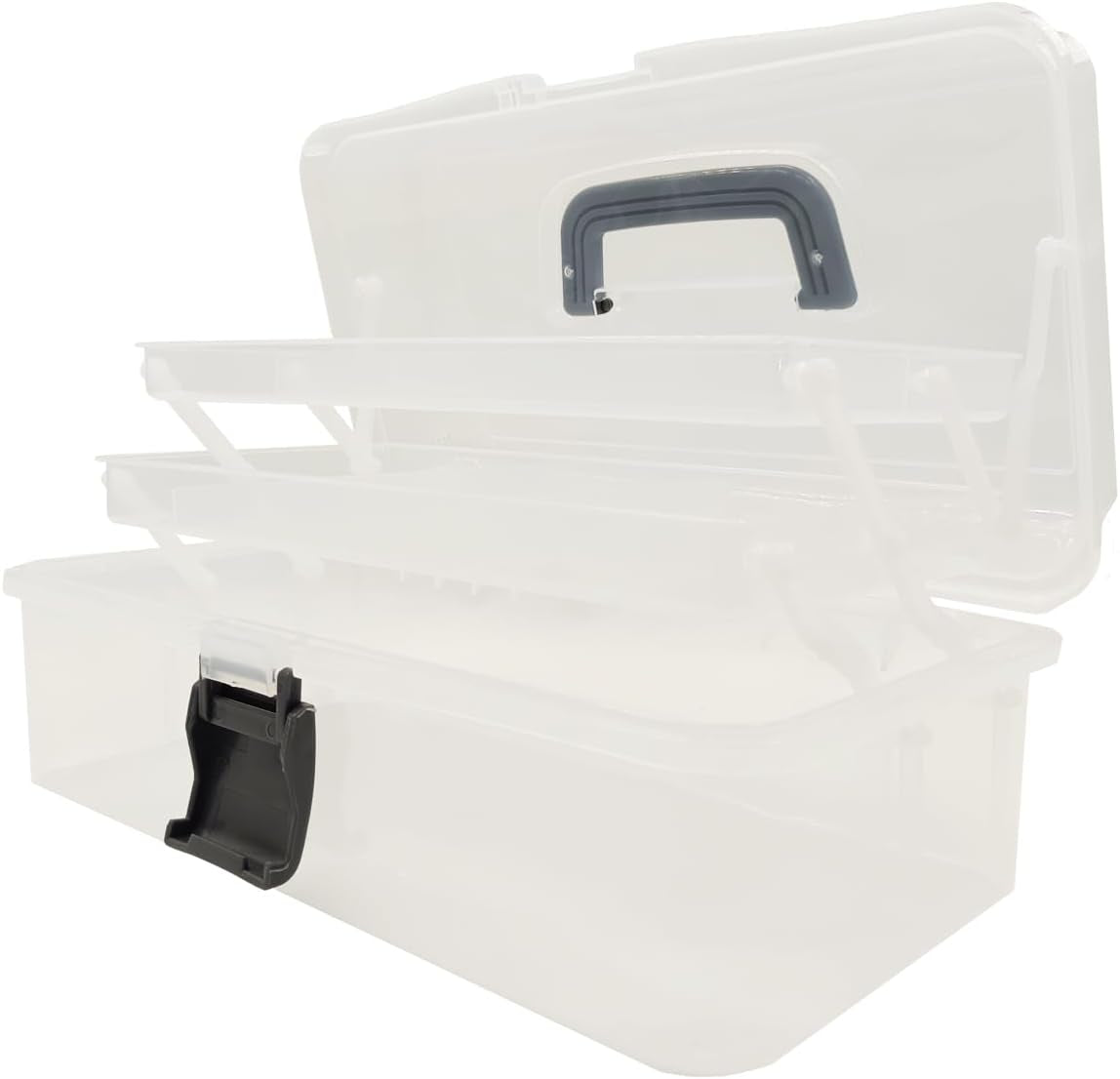 3 Layers Home & Work Foldable Large First Aid Box Empty, Clear Art & Craft Painting Storage Box, Transparent Sewing Organiser Box, Medicine Storage Box, Lightweight Tool Box