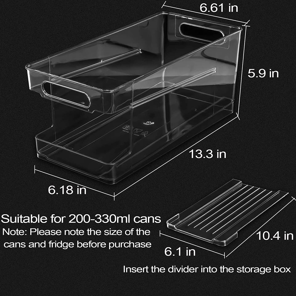 Fridge Rolling Can Dispenser 2-Tier Beer Can Organiser Soda Can Dispenser for Fridge Kitchen,Beer Rack for Kitchen Cupboard Pantry Cabinets Refrigerator Freezer Organisation