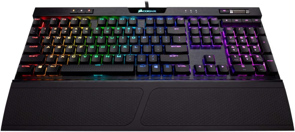 K70 RGB MK.2 RAPIDFIRE Low Profile - Backlit RGB LED - USB Passthrough & Media Controls - Fastest & Linear Low Profile - Cherry MX Speed