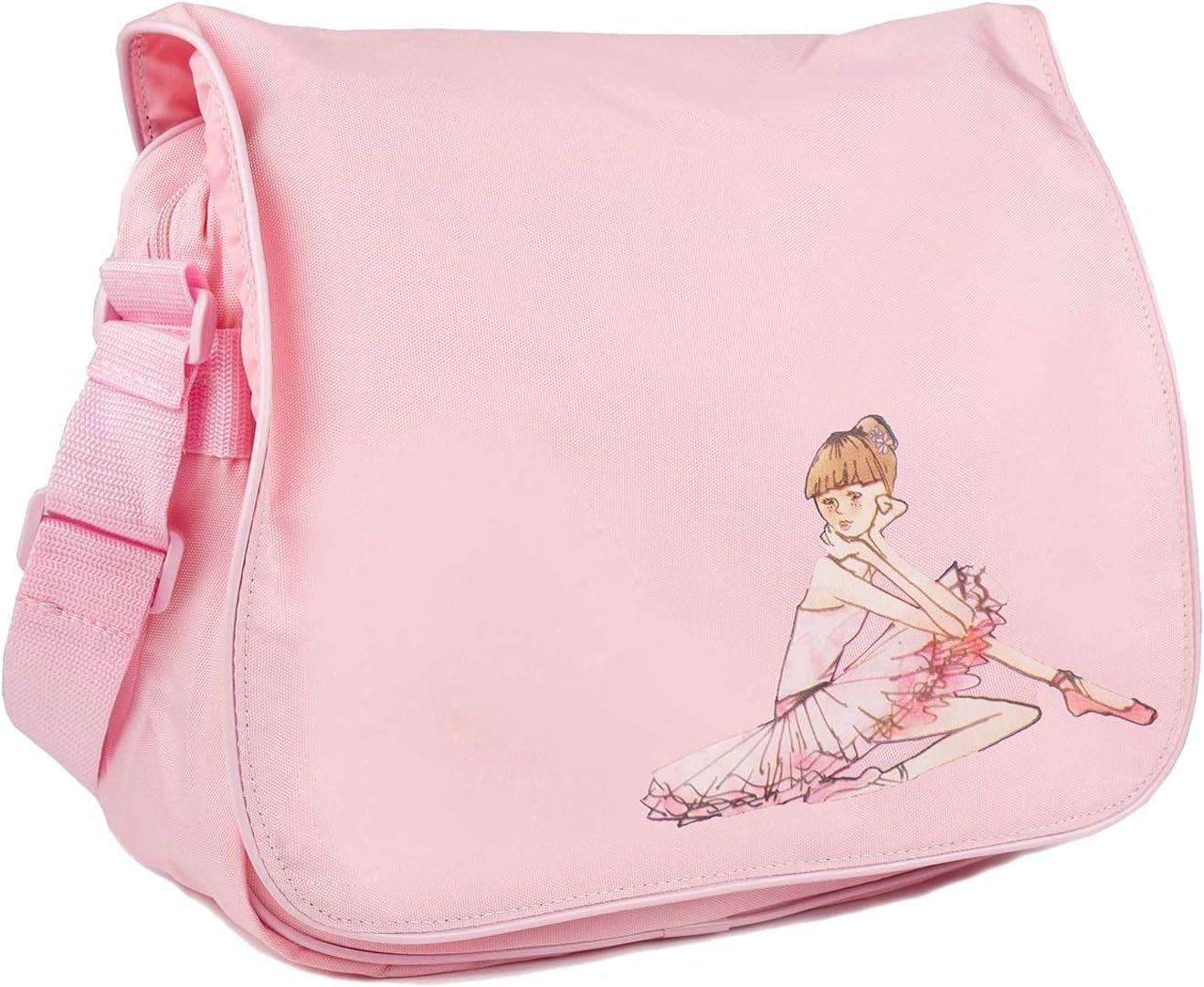 Dance Girl'S Adjustable Strap Ballerina Shoulder Bag, Light Pink