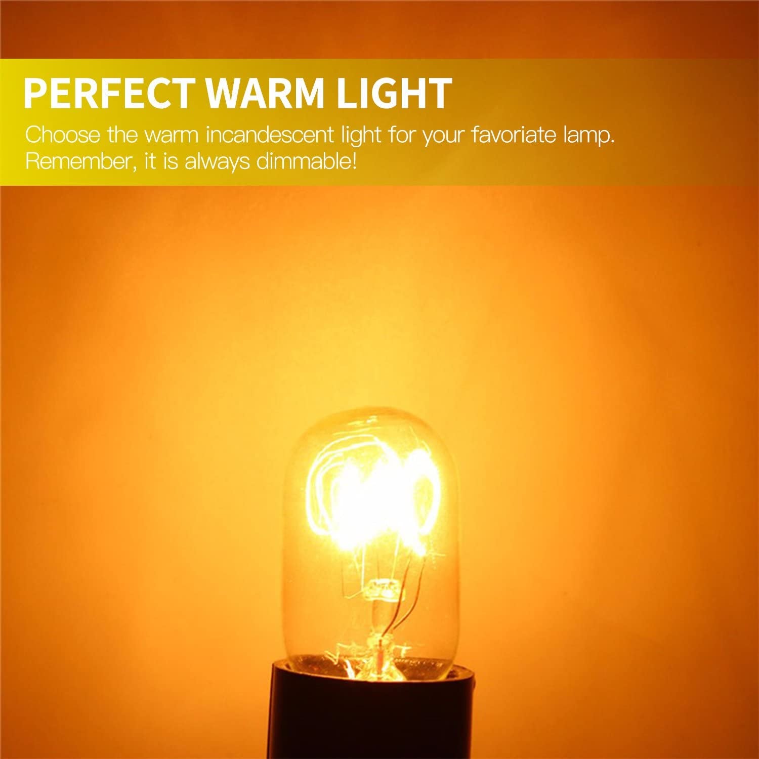 [Original Replacement] Long Lasting 15 Watt Dimmable E14 Socket Incandescent Candelabra Salt Lamp Bulb - Value Pack of 12