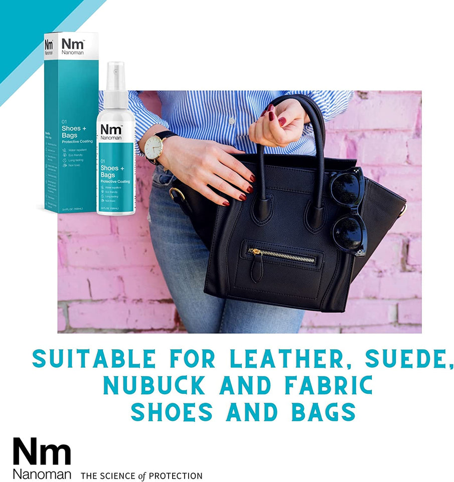 Shoe Protector Spray. Waterproof. Stain and Water Repellent for Shoes, Sneakers,Trainers, Sports Shoes, Bags, Purses Incl Fabric, Suede & Leather. Premium Nanotech Formula