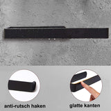 Towel Rail Wall Mounted, Black Self Adhesive Towel Rail, Aluminum Towel Rack for Bathroom, Kitchen, Toilet, No Drilling Wall Towel Rack (Black)