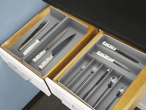 Simplehouseware Expandable Kitchen Drawer Flatware Organizer, Grey