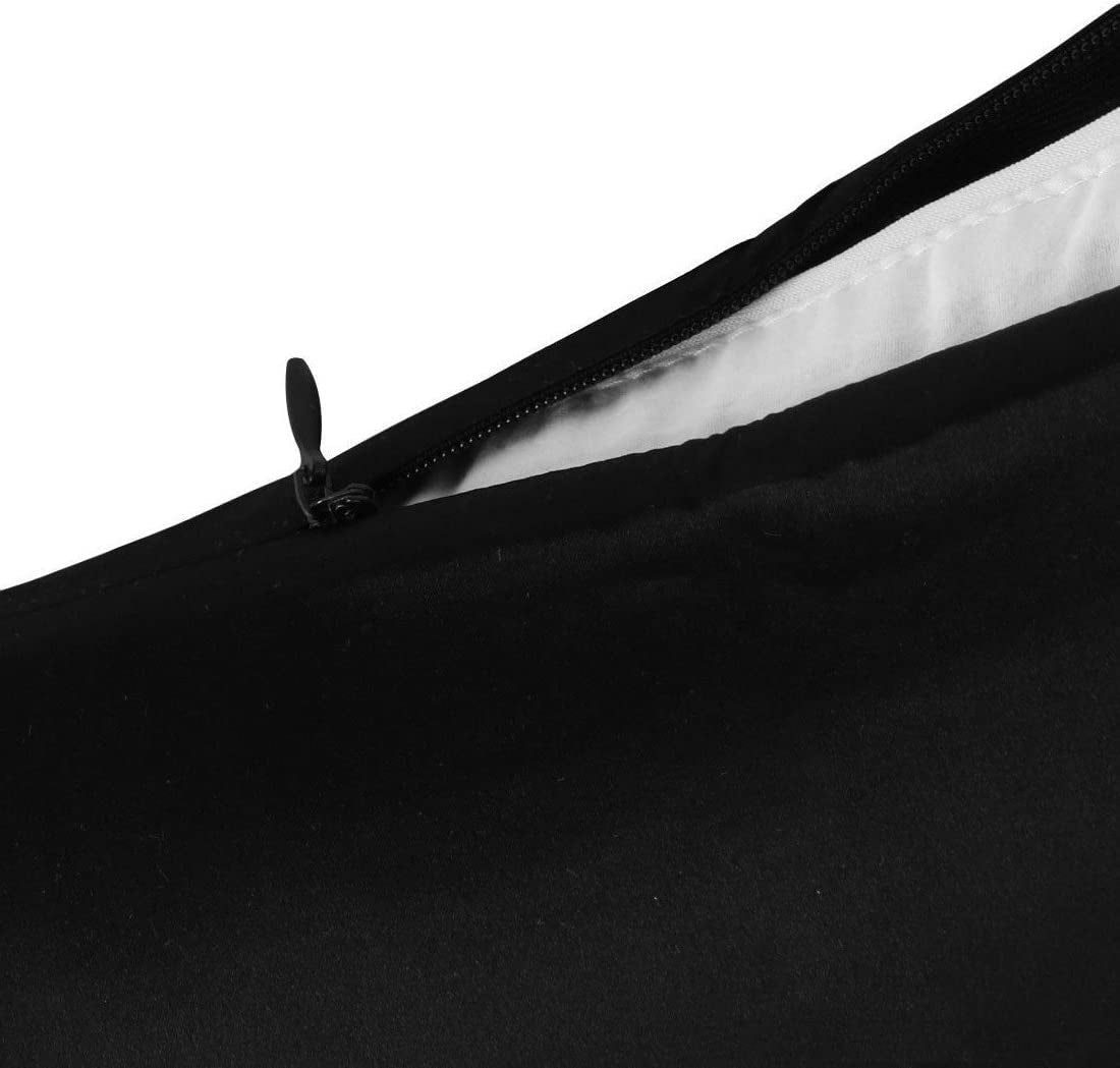 100% Mulberry Silk Pillowcase for Hair and Skin Both Side Natural Hypoallergenic Smooth Pillowcase with Hidden Zipper 50 X 75 Cm (Standard(51X75Cm), Black)