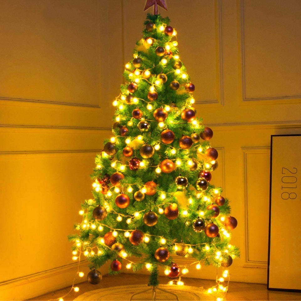 Globe String Lights Fairy Lights, 33Ft 100LED String Lights with 8-Mode Remote Waterproof Indoor Outdoor Hanging Lights Decorative Christmas Lights for Home Party Patio Garden Wedding (33Ft-Warm White)