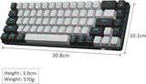 Portable 60% Mechanical Gaming Keyboard,  Mk-Box LED Backlit Compact 68 Keys Mini Wired Office Keyboard with Blue Switch for Windows Laptop PC Mac - Grey/Black