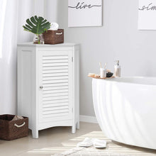 Load image into Gallery viewer, Corner Shutter Door Cabinet, Modern Bathroom Storage Oragnizer with Single Doors &amp; 2 Shelves, Free-Standing Corner Storage Cabinet for Bathroom, Kitchen, Living Room, Bedroom, White
