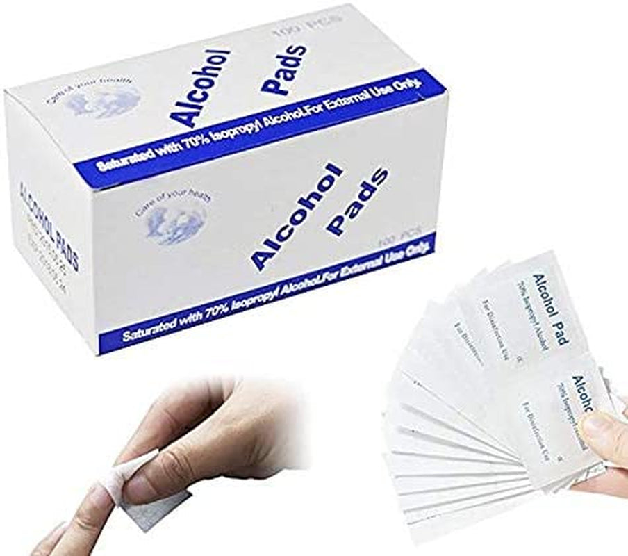 Alcohol Prep Pads,Aolvo Alcohol Wipes Individually Wrapped,Ideal for Cleaning, Sterilizing Skin,Small Wounds,Electronics,Lens,Nail Remove, Pack of 100