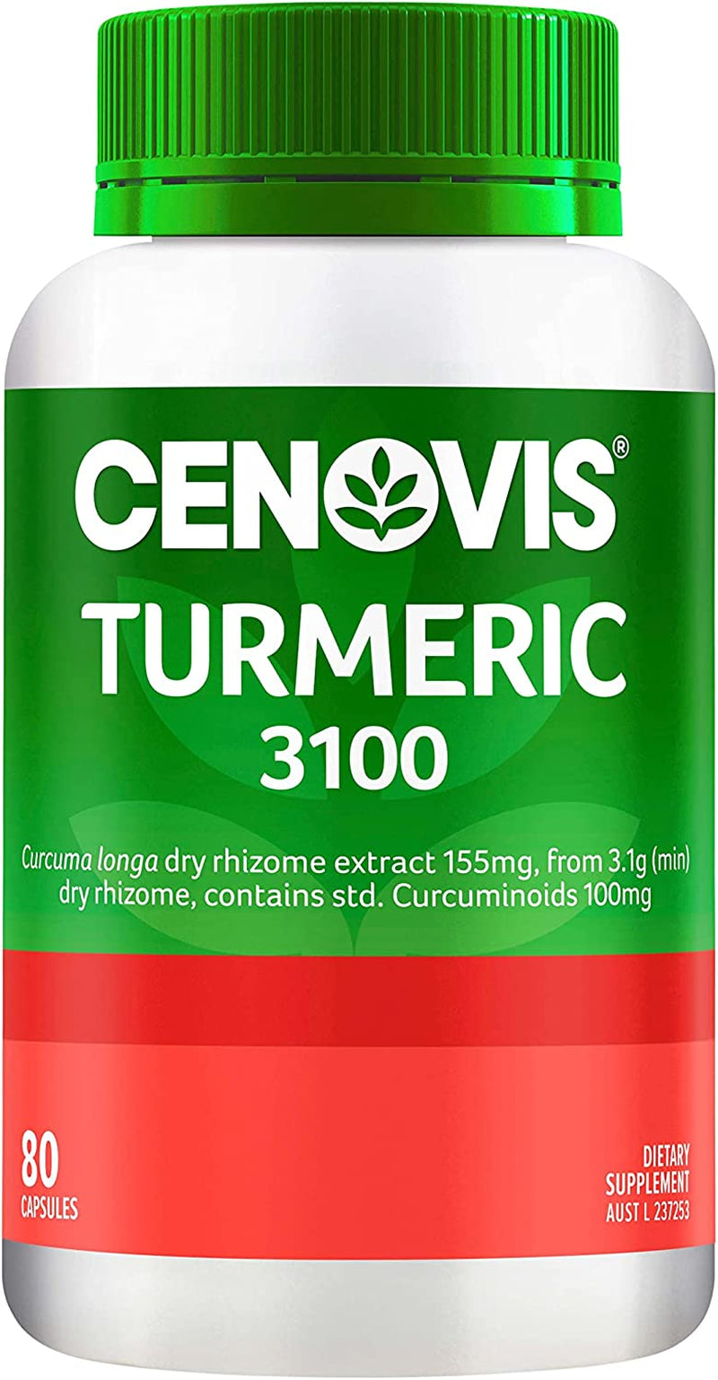 Turmeric 3100 with Curcuminoids for Joint Health, Relieve Mild Joint Pain and Inflammation, Support Liver Health Used in Traditional Western Herbal Medicine, 80 Capsules