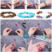Load image into Gallery viewer, Gemstone Beads Kit 960 Pcs Crystal Jewellery Making Kit 15 Colors Irregular Natural Chips Stone Beads with Earring Hooks, Jump Rings, Pendants Charms for Earring, Necklace, Bracelet and Jewelry Making
