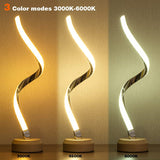 LED Table Lamp for Bedroom Bedside Lamps for Nightstand Minimalist Solid Wood Desk Lamp for Kids Room Living, 5 Level Dimmable Light & 3 Color Changing Unique Night Light
