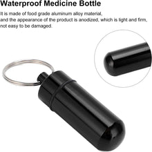 Load image into Gallery viewer, Outdoor Waterproof Medicine Bottle, One Piece Molding Portable Strong Moisture Proof Aluminum Alloy Medicine Bottle for Mountain Bikes Water Parks
