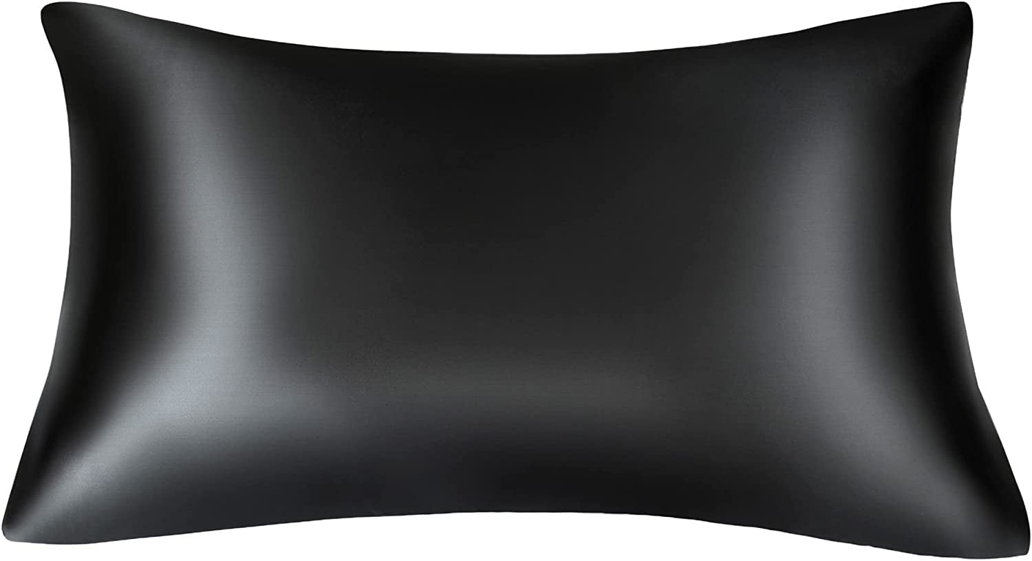 100% Mulberry Silk Pillowcase for Hair and Skin Both Side Natural Hypoallergenic Smooth Pillowcase with Hidden Zipper 50 X 75 Cm (Standard(51X75Cm), Black)