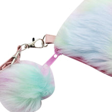 Load image into Gallery viewer, Kids Girls Fluffy Crossbody Purse Fuzzy Bag Plush Tie Dye Rainbow Shoulder Bag Handbag Wallet
