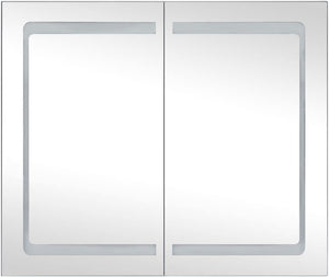 Bathroom Mirror Cabinet, Wall Mirror Cabinet for Bathroom LED Mirror Storage Cabinet Storage Cupboard LED Bathroom Mirror Cabinet 80X12.2X68 Cm