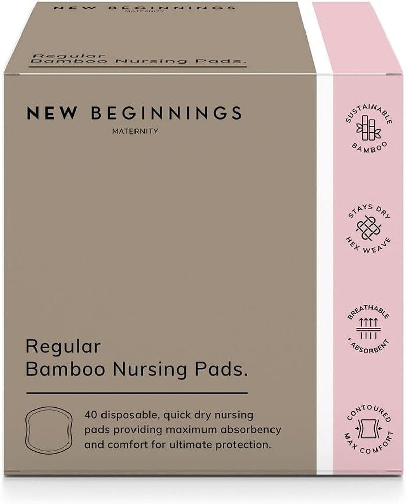 Extra-Soft & Highly-Absorbent Disposable Bamboo Nursing Pads, 40-Pack