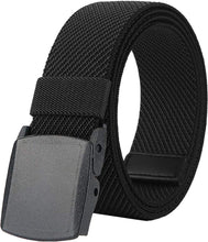 Load image into Gallery viewer, Belts for Men,Elastic Stretch Belt with YKK Plastic Buckle, Breathable Canvas Waist Belt for Work Outdoor Cycling Hiking, Adjustable for Pants Size below 46Inches[53&quot;Long1.5&quot;Wide]
