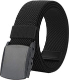 Belts for Men,Elastic Stretch Belt with YKK Plastic Buckle, Breathable Canvas Waist Belt for Work Outdoor Cycling Hiking, Adjustable for Pants Size below 46Inches[53"Long1.5"Wide]