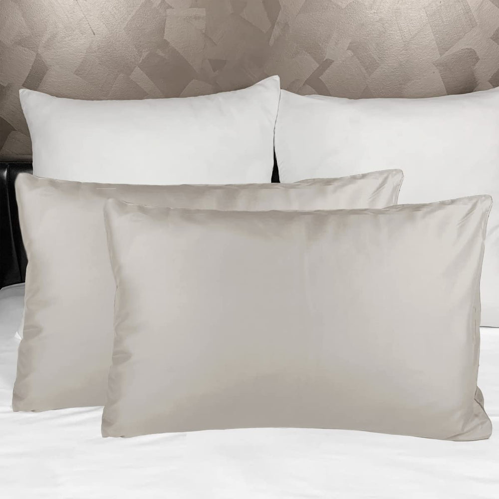 Set of 2  King Size Pillowcases Linen Color, Solid Plain Linen Beige Pillow Cases (King Size 50X90Cm, Linen)