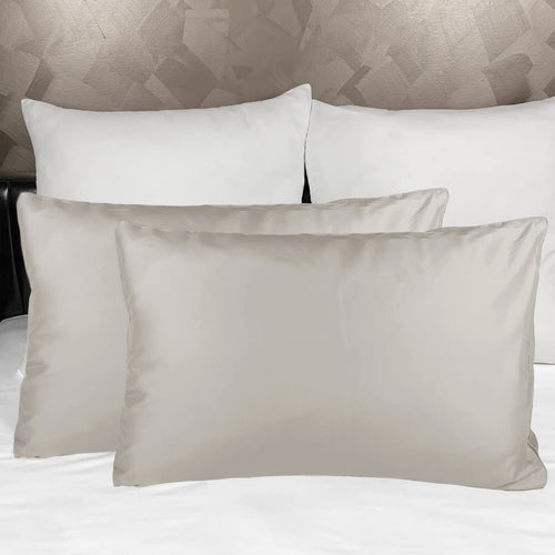 Set of 2  King Size Pillowcases Linen Color, Solid Plain Linen Beige Pillow Cases (King Size 50X90Cm, Linen)