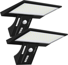 Load image into Gallery viewer, Solar Lights Outdoor Motion Sensor, 90 LED Solar Powered Exterior Wall Security Light Waterproof for Porch Yard Patio Garage, Dusk-To-Dawn, 6000K, USB Charging &amp; Emergency Lighting 2 Pack
